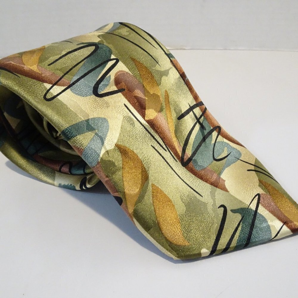 J.GARCIA CYCLOPS ROCK GOLDENROD GRAY BLACK SILK NECKTIE TIE Limited Edition